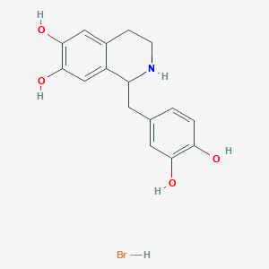 molecular formula C16H18BrNO4 B104296 1-(3,4-二羟基苄基)-1,2,3,4-四氢异喹啉-6,7-二醇氢溴酸盐 CAS No. 16659-88-4