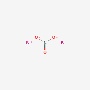 molecular formula K2CO3· nH2O (n = 0 or 1,5)<br>K2CO3<br>CK2O3 B104465 Potassium carbonate CAS No. 584-08-7