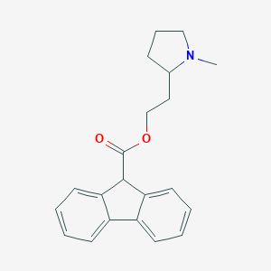molecular formula C21H23NO2 B010449 2-Pyrrolidinemethanol, 1-methyl-, 9-fluorenecarboxylate CAS No. 102449-21-8