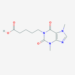 molecular formula C12H16N4O4 B104933 1-(4'-羧基丁基)-3,7-二甲基黄嘌呤 CAS No. 38975-44-9