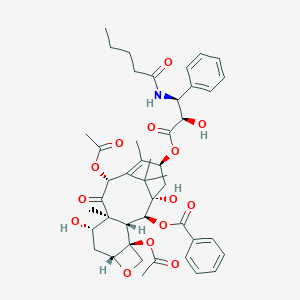 B105098 [(1S,2S,3R,4S,7R,9S,10S,12R,15S)-4,12-Diacetyloxy-1,9-dihydroxy-15-[(2R,3S)-2-hydroxy-3-(pentanoylamino)-3-phenylpropanoyl]oxy-10,14,17,17-tetramethyl-11-oxo-6-oxatetracyclo[11.3.1.03,10.04,7]heptadec-13-en-2-yl] benzoate CAS No. 173101-55-8