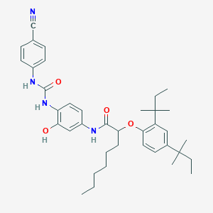 molecular formula C38H50N4O4 B010527 N-(4-(3-(4-Cyanophenyl)ureido)-3-hydroxyphenyl)-2-(2,4-di-tert-pentylphenoxy)octanamide CAS No. 108673-51-4