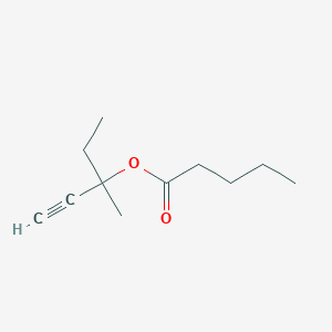 molecular formula C11H18O2 B010530 3-Methylpent-1-yn-3-yl pentanoate CAS No. 100052-96-8