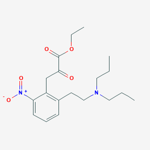molecular formula C19H28N2O5 B105434 Ethyl 3-[2-[2-(dipropylamino)ethyl]-6-nitrophenyl]-2-oxopropanoate CAS No. 91374-24-2