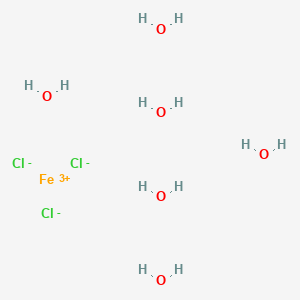 molecular formula Cl₃Fe (6H ₂O) B105607 Ferric chloride, hexahydrate CAS No. 10025-77-1
