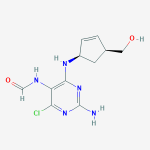 B105705 N-(2-Amino-4-chloro-6-(((1R,4S)-4-(hydroxymethyl)cyclopent-2-en-1-yl)amino)pyrimidin-5-yl)formamide CAS No. 171887-04-0