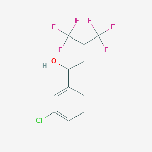 molecular formula C11H7ClF6O B010576 1-(m-Chlorophenyl)-4,4,4-trifluoro-3-trifluoromethyl-2-buten-1-ol CAS No. 100482-51-7