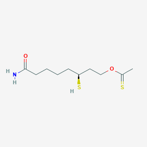 molecular formula C10H19NO2S2 B010593 (6S)-8-ethanethioyloxy-6-sulfanyl-octanamide CAS No. 105229-76-3