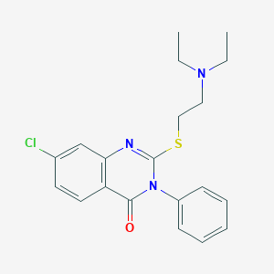 molecular formula C20H22ClN3OS B106004 4(3H)-Quinazolinone, 7-chloro-2-((2-(diethylamino)ethyl)thio)-3-phenyl- CAS No. 15589-07-8