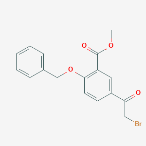molecular formula C17H15BrO4 B106047 2-(苄氧基)-5-(2-溴乙酰)苯甲酸甲酯 CAS No. 27475-14-5