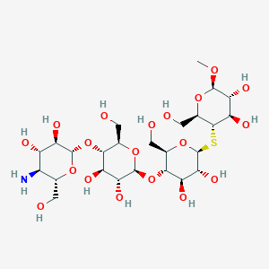 B106297 (2S,3R,4S,5S,6S)-5-amino-2-[(2R,3S,4R,5R,6S)-6-[(2R,3S,4R,5R,6S)-6-[(2R,3S,4R,5R,6R)-4,5-dihydroxy-2-(hydroxymethyl)-6-methoxyoxan-3-yl]sulfanyl-4,5-dihydroxy-2-(hydroxymethyl)oxan-3-yl]oxy-4,5-dihydroxy-2-(hydroxymethyl)oxan-3-yl]oxy-6-(hydroxymethyl)oxane-3,4-diol CAS No. 24508-11-0
