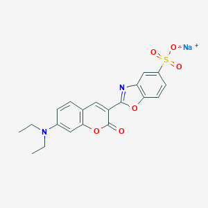 molecular formula C20H17N2NaO6S B106518 Sodium 2-(7-(diethylamino)-2-oxo-2H-1-benzopyran-3-yl)benzoxazole-5-sulphonate CAS No. 93859-23-5
