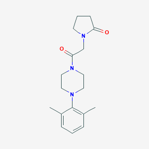 B106687 Piperazine, 1-(2,6-dimethylphenyl)-4-((2-oxo-1-pyrrolidinyl)acetyl)- CAS No. 131028-00-7