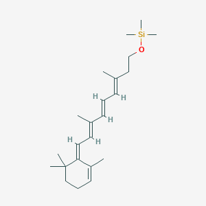 molecular formula C23H38OSi B106821 硅烷，[[3,7-二甲基-9-(2,6,6-三甲基-2-环己烯-1-亚甲基)-3,5,7-壬三烯基]氧基]三甲基- CAS No. 16729-20-7