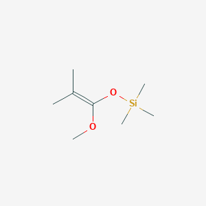 molecular formula C8H18O2Si B106939 硅烷，[(1-甲氧基-2-甲基-1-增丙烯基)氧基]三甲基- CAS No. 31469-15-5