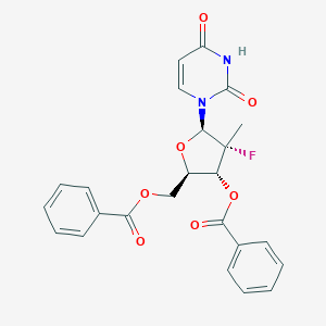 molecular formula C24H21FN2O7 B107023 [(2R,3R,4R,5R)-3-苯甲酰氧基-5-(2,4-二氧嘧啶-1-基)-4-氟-4-甲基-四氢呋喃-2-基]甲基苯甲酸酯 CAS No. 863329-65-1