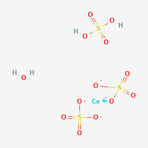 molecular formula CeH4O13S3 B107336 硫酸铈(IV)水合物 CAS No. 17106-39-7