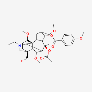 [(1S,8R,13S)-8-acetyloxy-11-ethyl-6,16,18-trimethoxy-13-(methoxymethyl)-11-azahexacyclo[7.7.2.12,5.01,10.03,8.013,17]nonadecan-4-yl] 4-methoxybenzoate