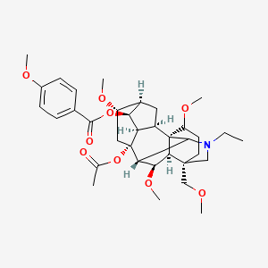 [(1S,2R,3R,4S,5R,6S,8R,9R,13S,17R,18R)-8-acetyloxy-11-ethyl-6,16,18-trimethoxy-13-(methoxymethyl)-11-azahexacyclo[7.7.2.12,5.01,10.03,8.013,17]nonadecan-4-yl] 4-methoxybenzoate