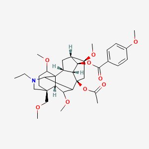 [(2R,3R,4R,5R,6S,8R,13S,16S,17R,18R)-8-acetyloxy-11-ethyl-6,16,18-trimethoxy-13-(methoxymethyl)-11-azahexacyclo[7.7.2.12,5.01,10.03,8.013,17]nonadecan-4-yl] 4-methoxybenzoate