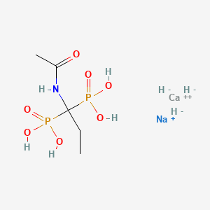 Calcium;sodium;(1-acetamido-1-phosphonopropyl)phosphonic acid;hydride