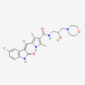 (Z)-5-((5-fluoro-2-oxoindolin-3-ylidene)methyl)-N-(2-hydroxy-3-morpholinopropyl)-2,4-dimethyl-1H-pyrrole-3-carboxamide