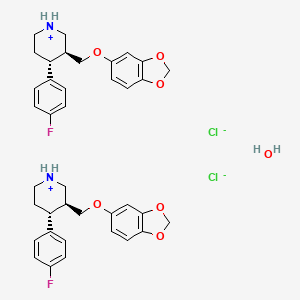 molecular formula C38H44Cl2F2N2O7 B10752438 (3s-trans)-3-[(1,3-Benzodioxol-5-yloxy)methyl]-4-(4-fluorophenyl) piperidinium chloride hemihydrate 