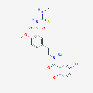 molecular formula C19H21ClN3NaO5S2 B10752440 Clamikalant (sodium) 