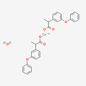 molecular formula C30H28CaO7 B10752467 calcium;2-(3-phenoxyphenyl)propanoate;hydrate 