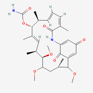 molecular formula C30H42N2O8 B10752680 [(4Z,6E,8S,9R,10E,12S,13R,16S)-13,14,17-trimethoxy-4,8,10,12,16-pentamethyl-3,20,22-trioxo-2-azabicyclo[16.3.1]docosa-1(21),4,6,10,18-pentaen-9-yl] carbamate 