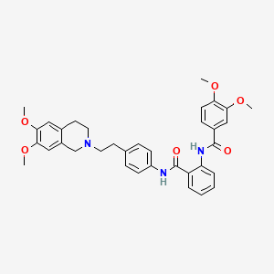 molecular formula C35H37N3O6 B10752921 N-(2-(4-(2-(6,7-dimethoxy-3,4-dihydroisoquinolin-2(1H)-yl)ethyl)phenylcarbamoyl)phenyl)-3,4-dimethoxybenzamide 