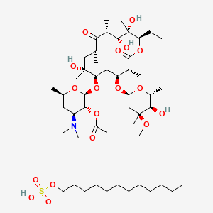 [(2S,3R,4S,6R)-4-(dimethylamino)-2-[[(3R,4S,6R,7R,9R,11R,12R,13S,14R)-14-ethyl-7,12,13-trihydroxy-4-[(2S,4S,5R,6R)-5-hydroxy-4-methoxy-4,6-dimethyloxan-2-yl]oxy-3,5,7,9,11,13-hexamethyl-2,10-dioxo-oxacyclotetradec-6-yl]oxy]-6-methyloxan-3-yl] propanoate;dodecyl hydrogen sulfate