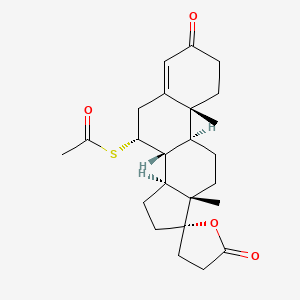 S-[(7R,8R,9S,10R,13S,14S,17S)-10,13-dimethyl-3,5'-bis(oxidanylidene)spiro[2,6,7,8,9,11,12,14,15,16-decahydro-1H-cyclopenta[a]phenanthrene-17,2'-oxolane]-7-yl] ethanethioate