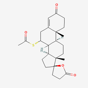 S-[(7R,9S,10R,13S,14S,17R)-10,13-dimethyl-3,5'-dioxospiro[2,6,7,8,9,11,12,14,15,16-decahydro-1H-cyclopenta[a]phenanthrene-17,2'-oxolane]-7-yl] ethanethioate