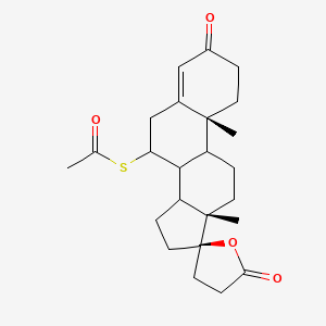 S-[(10R,13S,17R)-10,13-dimethyl-3,5'-dioxospiro[2,6,7,8,9,11,12,14,15,16-decahydro-1H-cyclopenta[a]phenanthrene-17,2'-oxolane]-7-yl] ethanethioate