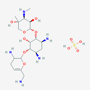 (2S,3R,4S,5S)-2-((1R,2S,3S,4R,6S)-4,6-diamino-3-(3-amino-6-(aminomethyl)-3,4-dihydro-2H-pyran-2-yloxy)-2-hydroxycyclohexyloxy)-5-methyl-4-(methylamino)tetrahydro-2H-pyran-3,5-diol sulfate