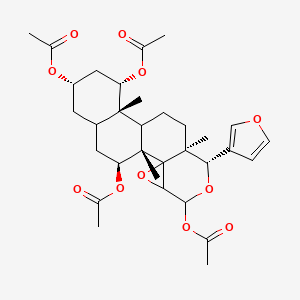 [(1S,7S,8S,12S,13S,15S,19S)-5,13,19-triacetyloxy-7-(furan-3-yl)-1,8,12-trimethyl-3,6-dioxapentacyclo[9.8.0.02,4.02,8.012,17]nonadecan-15-yl] acetate