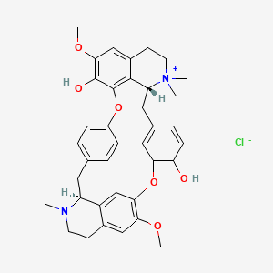 (1S,16R)-10,25-dimethoxy-15,15,30-trimethyl-7,23-dioxa-30-aza-15-azoniaheptacyclo[22.6.2.23,6.18,12.118,22.027,31.016,34]hexatriaconta-3(36),4,6(35),8(34),9,11,18(33),19,21,24,26,31-dodecaene-9,21-diol;chloride