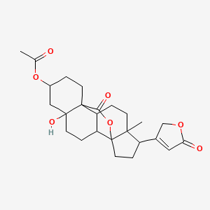 molecular formula C25H32O7 B10754067 Strophanthidinic acid lactone acetate 