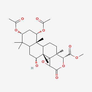 molecular formula C28H40O10 B10754132 Desacetyl (7)khivorinic acid, methyl ester 