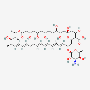 molecular formula C47H75NO17 B10754188 (1S,15S,16R,17R,18S,19E,21Z,25E,27E,29E,31E)-33-[(2S,3S,4S,5S,6R)-4-amino-3,5-dihydroxy-6-methyloxan-2-yl]oxy-1,3,4,7,9,11,17,37-octahydroxy-15,16,18-trimethyl-13-oxo-14,39-dioxabicyclo[33.3.1]nonatriaconta-19,21,25,27,29,31-hexaene-36-carboxylic acid 