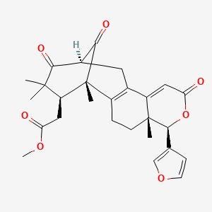 molecular formula C27H30O7 B10754254 Carapin-8(9)-ene 