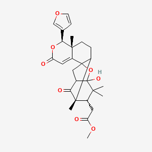 molecular formula C27H32O8 B10754263 8beta-HYDROXYCARAPIN, 3,8-HEMIACETAL 