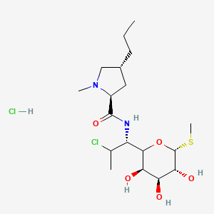 molecular formula C18H34Cl2N2O5S B10754305 (2S,4R)-N-[(1R)-2-chloro-1-[(3R,4S,5R,6R)-3,4,5-trihydroxy-6-methylsulfanyloxan-2-yl]propyl]-1-methyl-4-propylpyrrolidine-2-carboxamide;hydrochloride 