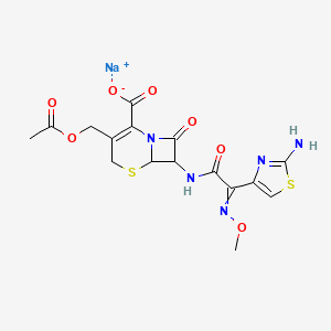 sodium (6R,7R)-3-[(acetyloxy)methyl]-7-[2-(2-amino-1,3-thiazol-4-yl)-2-(methoxyimino)acetamido]-8-oxo-5-thia-1-azabicyclo[4.2.0]oct-2-ene-2-carboxylate