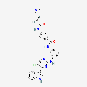 (E)-N-(3-((5-chloro-4-(1H-indol-3-yl)pyrimidin-2-yl)amino)phenyl)-4-(4-(dimethylamino)but-2-enamido)benzamide