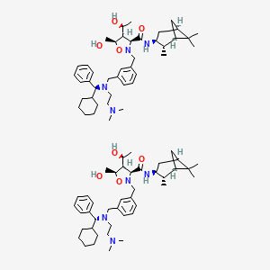 (3S,4R,5R)-2-[[3-[[[(S)-cyclohexyl(phenyl)methyl]-[2-(dimethylamino)ethyl]amino]methyl]phenyl]methyl]-4-[(1S)-1-hydroxyethyl]-5-(hydroxymethyl)-N-[(1S,2S,3S,5R)-2,6,6-trimethyl-3-bicyclo[3.1.1]heptanyl]-1,2-oxazolidine-3-carboxamide;(3S,4R,5R)-2-[[3-[[[(R)-cyclohexyl(phenyl)methyl]-[2-(dimethylamino)ethyl]amino]methyl]phenyl]methyl]-4-[(1S)-1-hydroxyethyl]-5-(hydroxymethyl)-N-[(1S,2S,3S,5R)-2,6,6-trimethyl-3-bicyclo[3.1.1]heptanyl]-1,2-oxazolidine-3-carboxamide