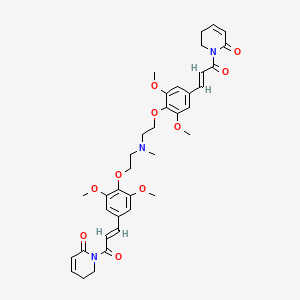 1-[(E)-3-[4-[2-[2-[2,6-dimethoxy-4-[(E)-3-oxo-3-(6-oxo-2,3-dihydropyridin-1-yl)prop-1-enyl]phenoxy]ethyl-methylamino]ethoxy]-3,5-dimethoxyphenyl]prop-2-enoyl]-2,3-dihydropyridin-6-one