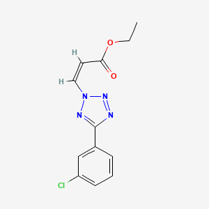 molecular formula C12H11ClN4O2 B10754559 ethyl (Z)-3-[5-(3-chlorophenyl)tetrazol-2-yl]prop-2-enoate 