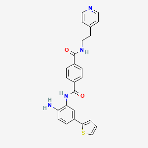 4-N-(2-amino-5-thiophen-2-ylphenyl)-1-N-(2-pyridin-4-ylethyl)benzene-1,4-dicarboxamide